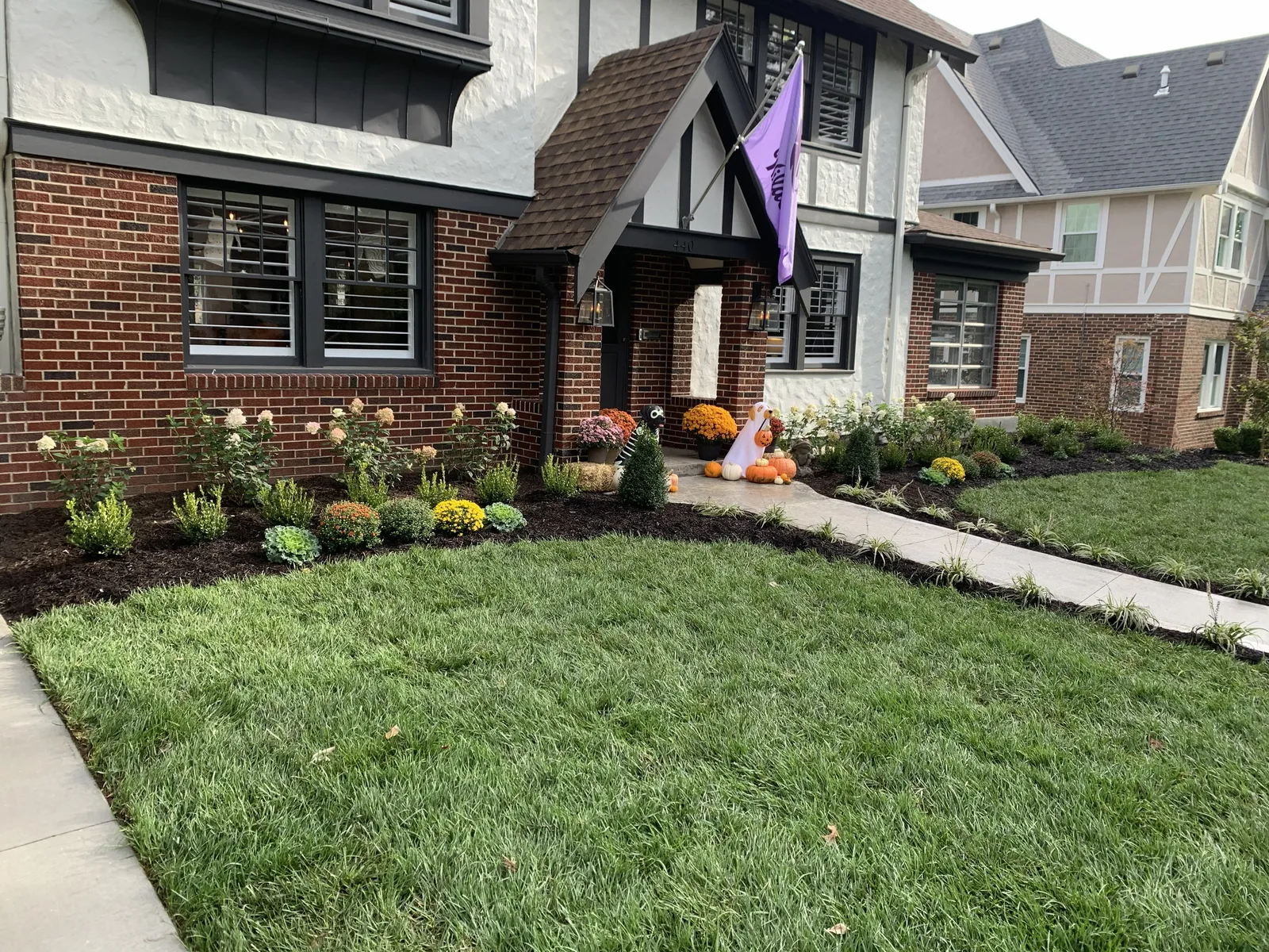 Front yard landscape renovation completed in Lenexa by Volz Lawn & Landscape