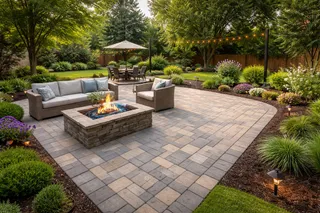 Custom hardscape patio by Volz Lawn & Landscape