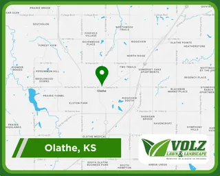 Map of Volz Lawn & Landscape service area in Olathe, KS