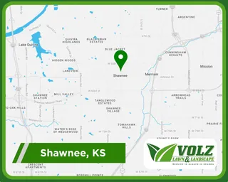 Map of Volz Lawn & Landscape service area in Shawnee, KS